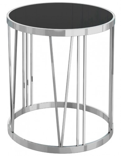 стол журнальный silver drum хром, черный в Нижневартовске