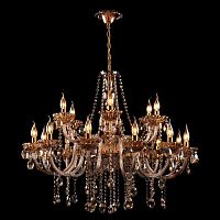 подвесная люстра eurosvet 3162/12+6 золото/тонированный хрусталь strotskis в Нижневартовске