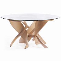 стол обеденный virtuos k подстолье: выбеленная береза, столешница: стекло прозрачное в Нижневартовске
