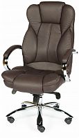 кресло руководителя верса (brown) сталь + хром / темно-коричневая экокожа в Нижневартовске