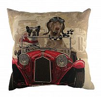 подушка с забавными собаками на красном автомобиле doggie drivers red в Нижневартовске