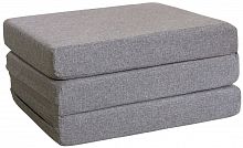 пуф шарм-дизайн матрас мобильный шаг 120 велюр серый в Нижневартовске