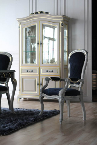 шкаф-витрина toscana белый, золото в Нижневартовске