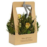 цветочная композиция розы кремовые 30х18х36 см в Нижневартовске