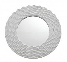 зеркало белое большое круглое с рельефным волнистым декором croome в Нижневартовске