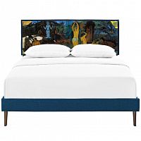 кровать полутораспальная 140х190 синяя orleans в Нижневартовске