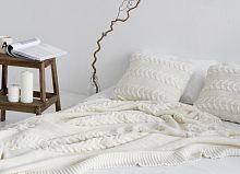 комплект плед с косами (180*220) и 2 наволочки (50*50) молочный в Нижневартовске