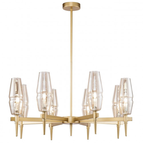 подвесная люстра maytoni lita h002pl-08g янтарная в Нижневартовске