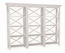 шкаф книжный тройной бретань с состариванием белый в Нижневартовске