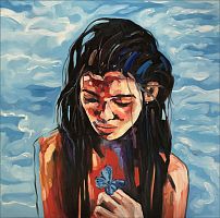 картина маслом девушка у моря в Нижневартовске