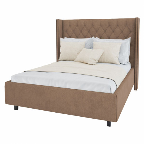 кровать большая 200х200 wing светло-коричневая в Нижневартовске