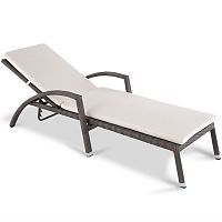 шезлонг парма с матрасом серо-коричневый в Нижневартовске