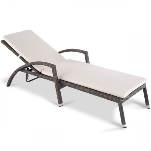 шезлонг парма с матрасом серо-коричневый в Нижневартовске