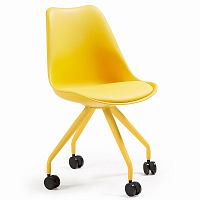 стул lars пластик желтый на колесиках от la forma (ex julia grup) в Нижневартовске