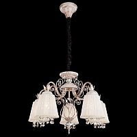 подвесная люстра eurosvet 10007/5 белый с золотом/прозрачный хрусталь strotskis в Нижневартовске