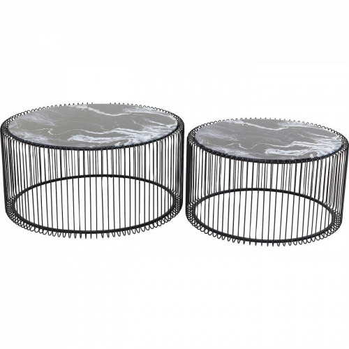 столик кофейный wire черный 70x70x34 в Нижневартовске