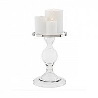 подсвечник стеклянный фигурный с металлическим ободком providence s от eichholtz, 28 см в Нижневартовске