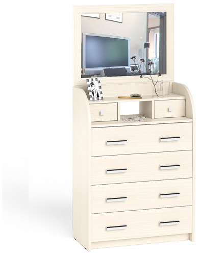 комод мд-6 с зеркалом, цвет дуб, 6 ящиков в Нижневартовске