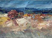 картина маслом хижина на берегу в Нижневартовске