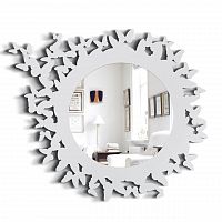 зеркало круглое в белой фигурной раме butterfly в Нижневартовске