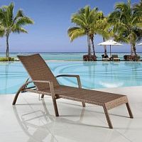 шезлонг-лежак из искуственного ротанга light brown в Нижневартовске