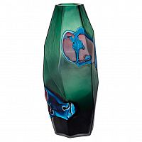 ваза для цветов стеклянная сине-зеленая d21x30 см в Нижневартовске