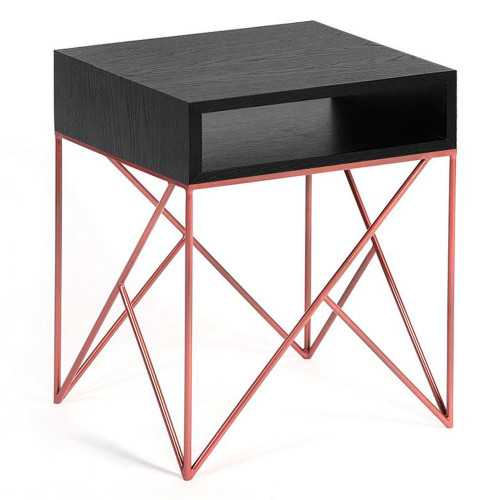 прикроватная тумба prince черный дуб с медью в Нижневартовске