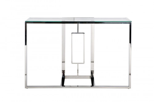 консоль серебряная с прозрачным стеклом 120x40x78 см в Нижневартовске