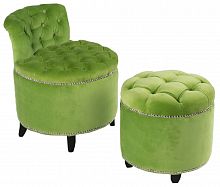 комплект стул + пуф greta зеленый в Нижневартовске