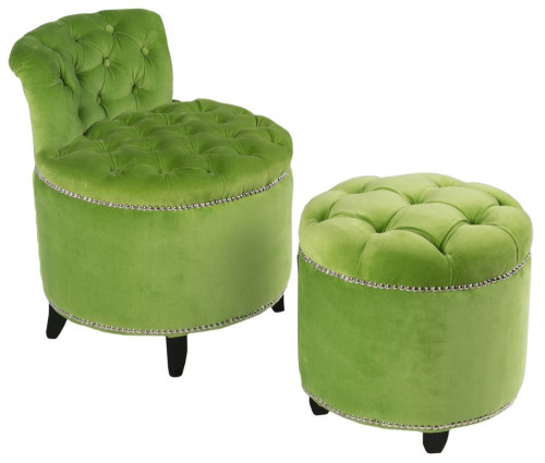 комплект стул + пуф greta зеленый в Нижневартовске