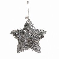 декор новогодний для дома подвесной серый звезда в Нижневартовске