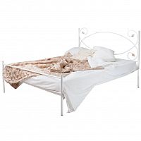 кованая двуспальная кровать 180х200 с одной спинкой белая виктория в Нижневартовске