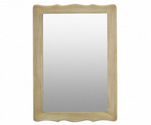 зеркало настенное прямоугольное бежевое с фигурным краем wood в Нижневартовске