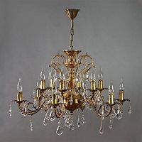 подвесная люстра ambiente alicante 8888/6+6 ab leaf crystal бронза в Нижневартовске