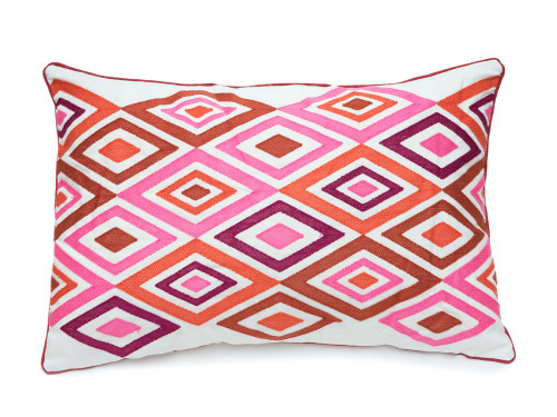 розовая декоративная подушка прямоугольная eclectic style ромбы в Нижневартовске