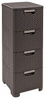 комод c 4 отделениями rattan style тёмно-коричневый в Нижневартовске