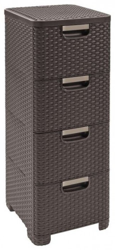 комод c 4 отделениями rattan style тёмно-коричневый в Нижневартовске