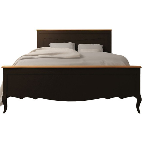 кровать деревянная двуспальная 160х200 черная leontina black в Нижневартовске