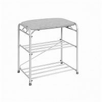 подставка для обуви зми, 3-х полочная 45 см, с сиденьем, цвет "белое серебро" в Нижневартовске