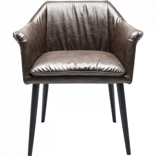 стул с подлокотниками diner коричневый в Нижневартовске