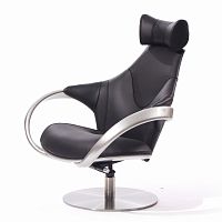 кресло apriori r кожа черная с серебром в Нижневартовске