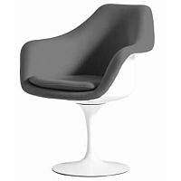 cтул tulip с подлокотниками и обитой спинкой серый в Нижневартовске