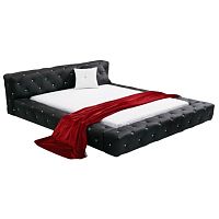 кровать двуспальная 160х200 черная с каретной стяжкой kassandra в Нижневартовске