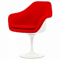 cтул tulip с подлокотниками и обитой спинкой красный в Нижневартовске