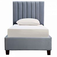 кровать односпальная 90х200 из велюра серая в Нижневартовске