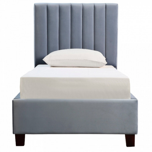 кровать односпальная 90х200 из велюра серая в Нижневартовске