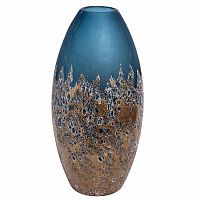 ваза овальная стеклянная голубая с золотом в Нижневартовске