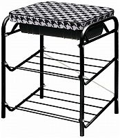 банкетка для обуви с 2 полками и сиденьем-ящиком для хранения haushalt нб1/р черный/белый в Нижневартовске