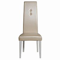 стул белый, бежевая экокожа 48,5х57,5х116 см в Нижневартовске