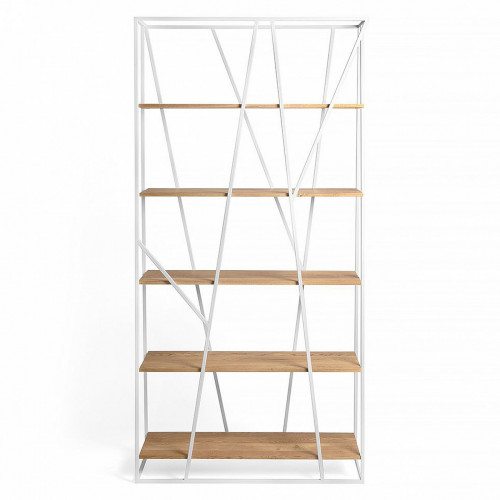 стеллаж powell white темный дуб в Нижневартовске